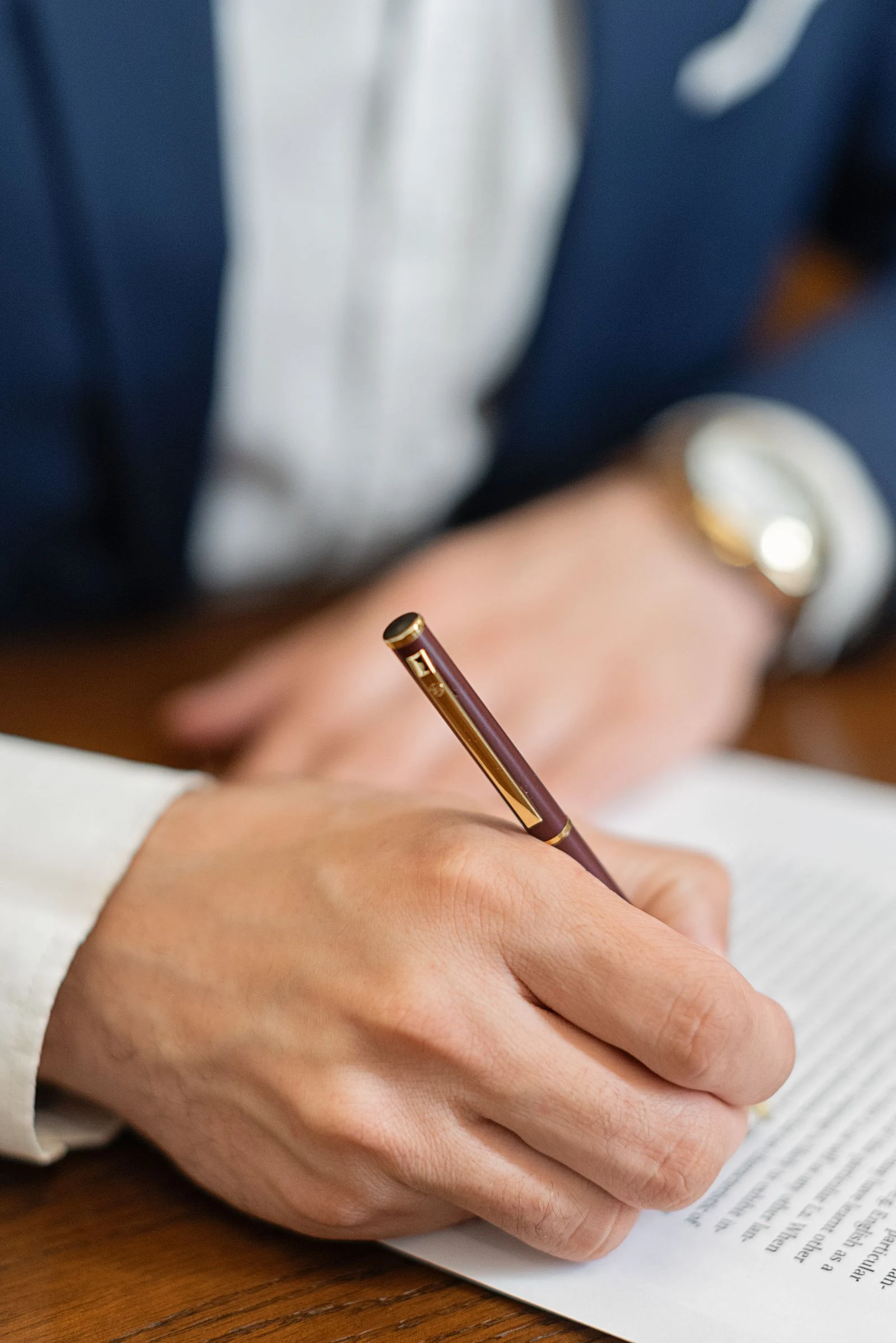 A commercial document being reviewed